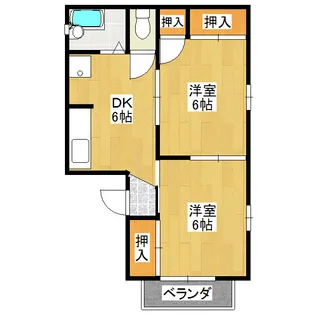 ツインハイツ宝【1階】の間取り