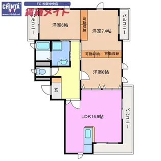 M’sコルテ【1階】の間取り