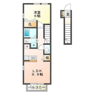 カーサダンディライオン B棟【2階】の間取り