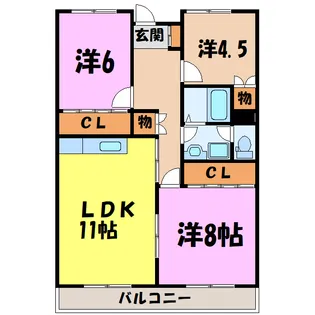 高井ハイツ【3階】の間取り