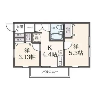 フラワーハイツ(小山)【2階】の間取り