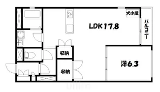 1LDKの間取り画像