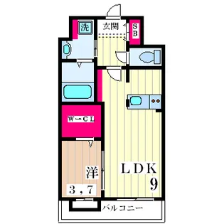 1LDKの間取り画像