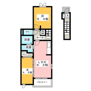パレスみその【2階】の間取り