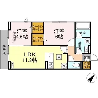 ハイクレスト【1階】の間取り