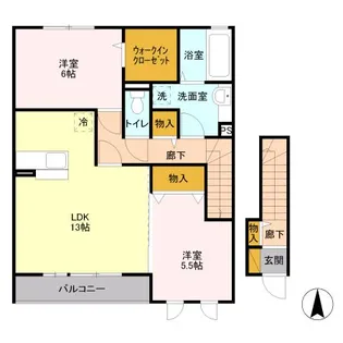 シャン・クレール【2階】の間取り