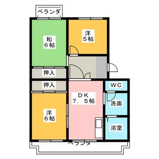サンヒルズ藤A・B【3階】の間取り