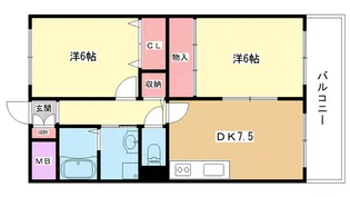 大阪府豊中市箕輪1【マンション】の間取り