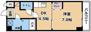 1DKの間取り画像