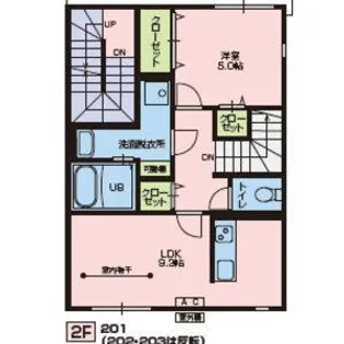 ニュースカイタウンA棟【2階】の間取り