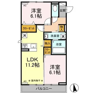 Dーroom姉体【2階】の間取り