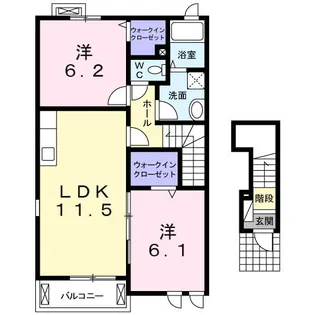 グラースクローII【2階】の間取り