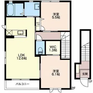 サンパル・ウエスト B【2階】の間取り