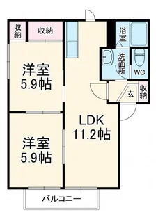 ハレアカラ【2階】の間取り
