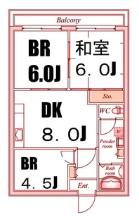 ブルームライフ横浜生麦【3階】の間取り