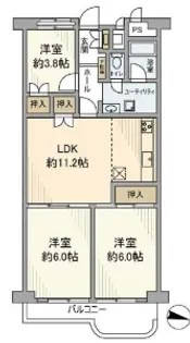 東京都世田谷区三軒茶屋2【マンション】の間取り