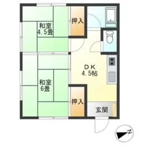 ハイツシライト【2階】の間取り