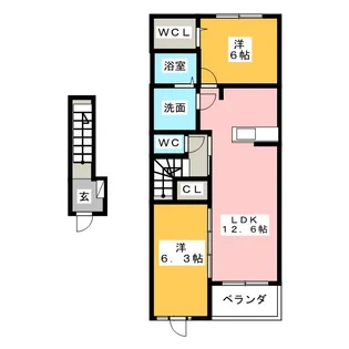 第二東雲 A棟【2階】の間取り
