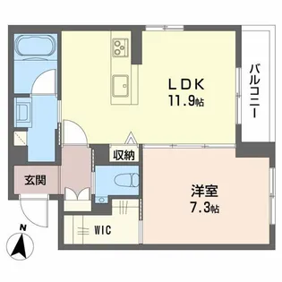 マグノリア上杉【3階】の間取り