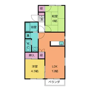 グランドハイツ森B【1階】の間取り