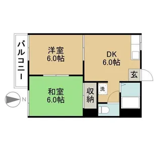 グリーンコーポ蟹江 D棟【2階】の間取り