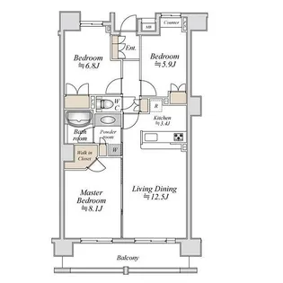 アールスタイルズ武蔵小杉WEST【12階】の間取り
