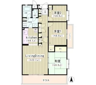 ヒラソル上野毛【1階】の間取り