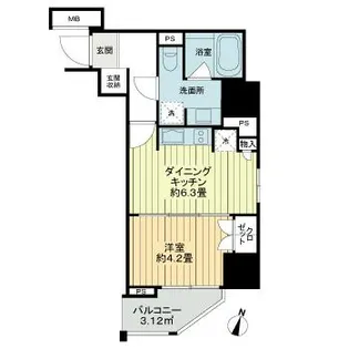 ライオンズ千代田岩本町ミレス【7階】の間取り