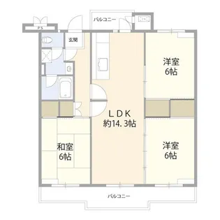 東浦和住宅4号棟(030391)【1階】の間取り