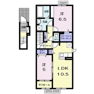 ラビットレジデンス八日市【2階】の間取り
