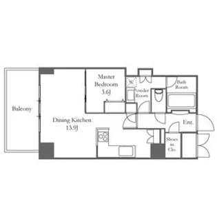 プライムアーバン新宿夏目坂タワーレジデンス【24階】の間取り