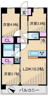 グランカーサ王子II【3階】の間取り