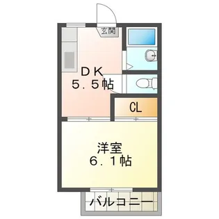 ビラージュ西条【2階】の間取り