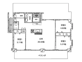 サングレイスマンション【6階】の間取り
