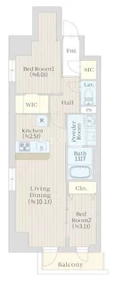 Sakuras Gotanda【2階】の間取り