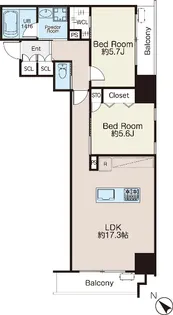 BLESS曳舟【6階】の間取り