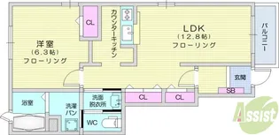ウェーブ・スクエア1【1階】の間取り