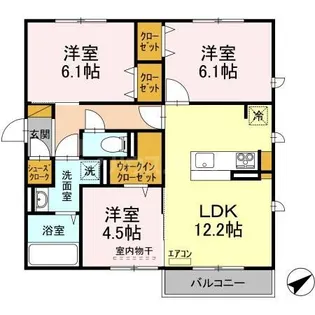 グランデールおおたかの森【1階】の間取り