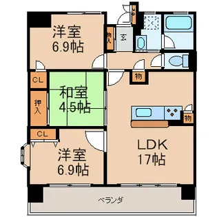 スクエア名古屋港【2階】の間取り