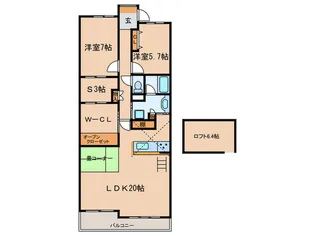 パークシティ ザウイングス西棟【12階】の間取り