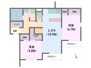 Sun Iris 北綾瀬 (サンアイリス)【3階】の間取り