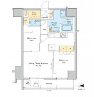 プラウドフラット西日暮里【6階】の間取り
