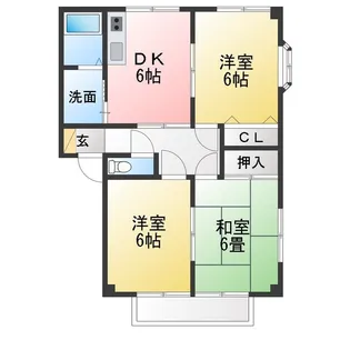 グランデージ的場 A【2階】の間取り