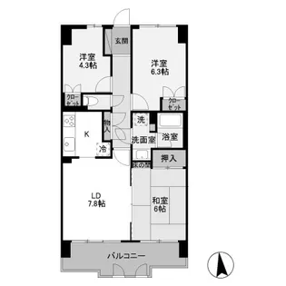 ハイラーク高崎【7階】の間取り