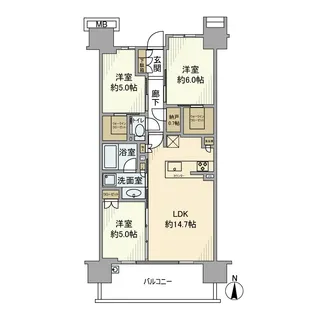 シティテラス赤羽 THE EAST【12階】の間取り