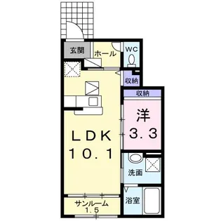 ヌーベルカクマンC【1階】の間取り