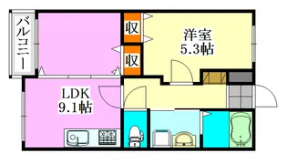 フローリッシュ津田沼II【2階】の間取り