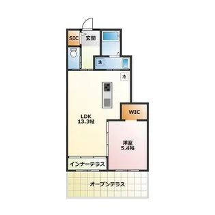 リ ヴィラージュ【1階】の間取り