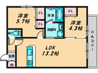 オーベル今里north【2階】の間取り