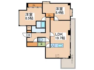 ランデン宮前【4階】の間取り